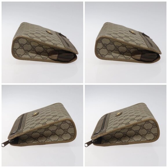 GUCCI GG Plus Supreme Clutch Bag PVC Beige 97 01 037 Auth am8392 - Picture 16 of 16